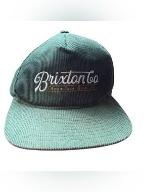 Brixton Green Corduroy Script Logo Cap